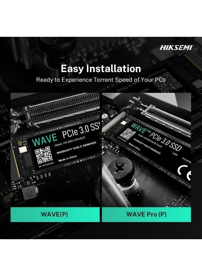 HIKSEMI SSD WAVE Pro(P) 1024G, PCIe Gen 3 x 4, NVMe, 80.15 mm × 22.15 mm × 2.38 mm Up to 3520MB/s read speed, 2900MB/s write speed, Internal Solid State Drive, 5 years warranty - Image 4